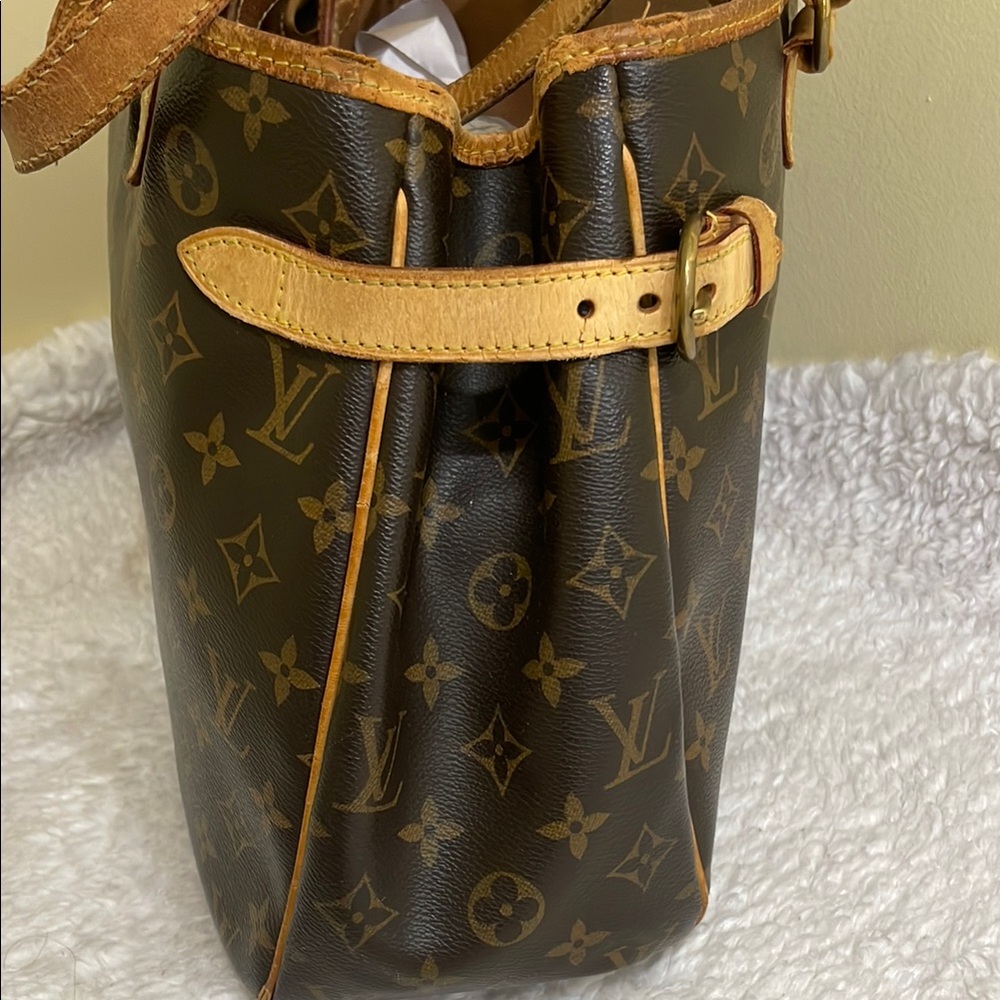 Louis Vuitton Monogram Canvas Brown Shoulder Bag with Tan Leather Handles - Picture 3 of 14